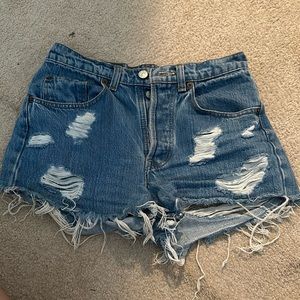 denim Heaven, butt ripped jean shorts